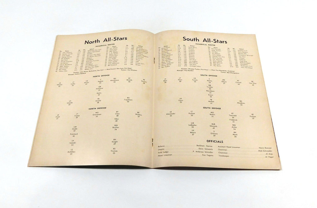 1957 North vs South Shrine College Football All-Star Game Program 7-31-57 Pic2