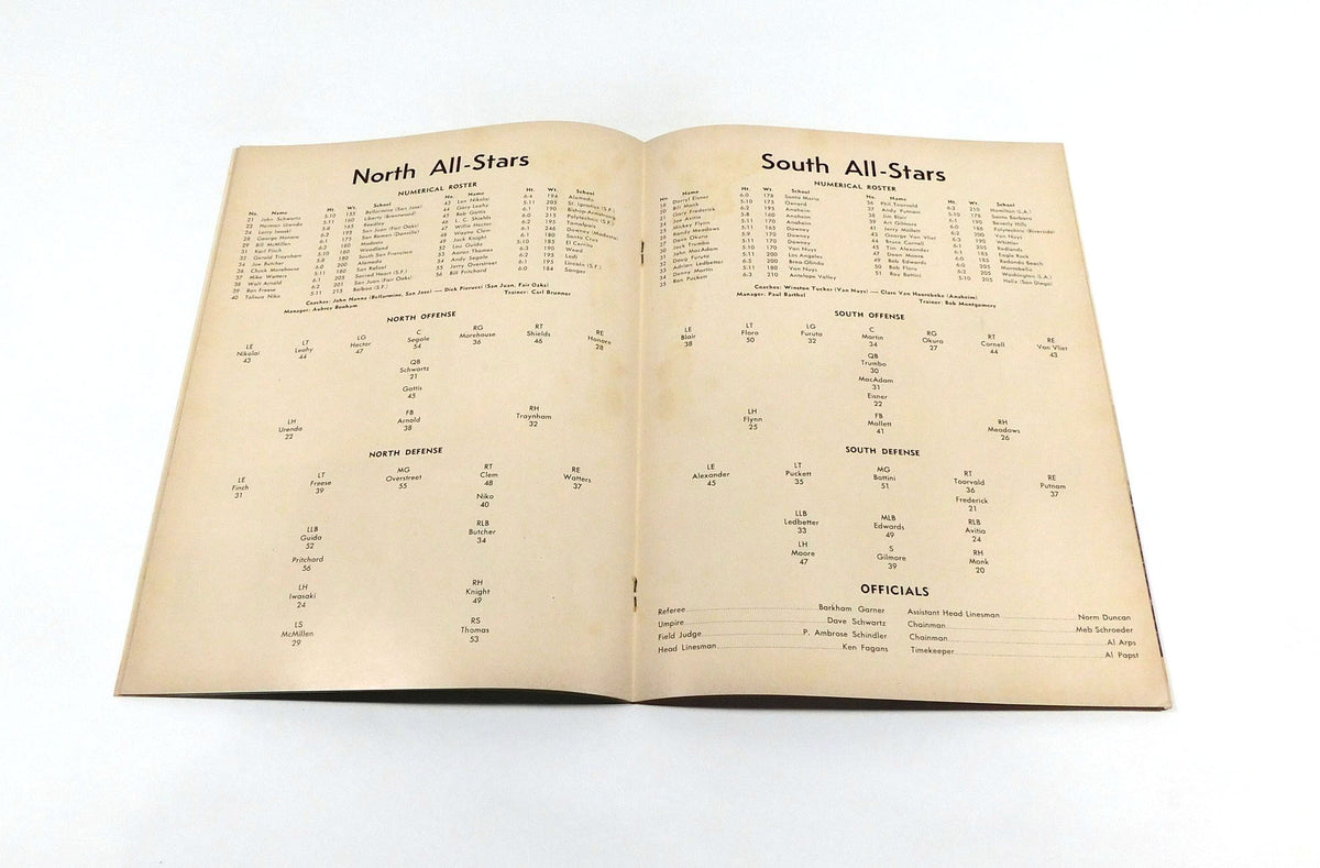 1957 North vs South Shrine College Football All-Star Game Program 7-31-57 Pic2