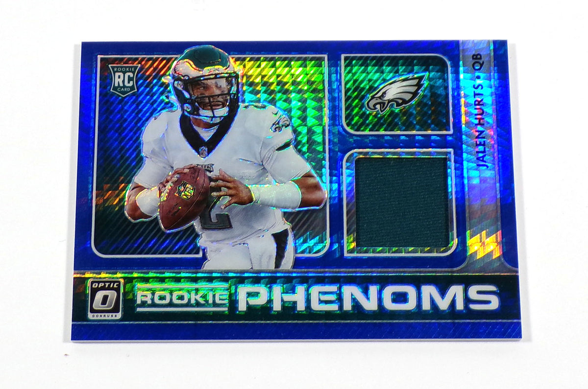 2020 Panini Donruss Optic Jalen Hurts Rookie Phenom Blue Hyper Horizontal Jersey