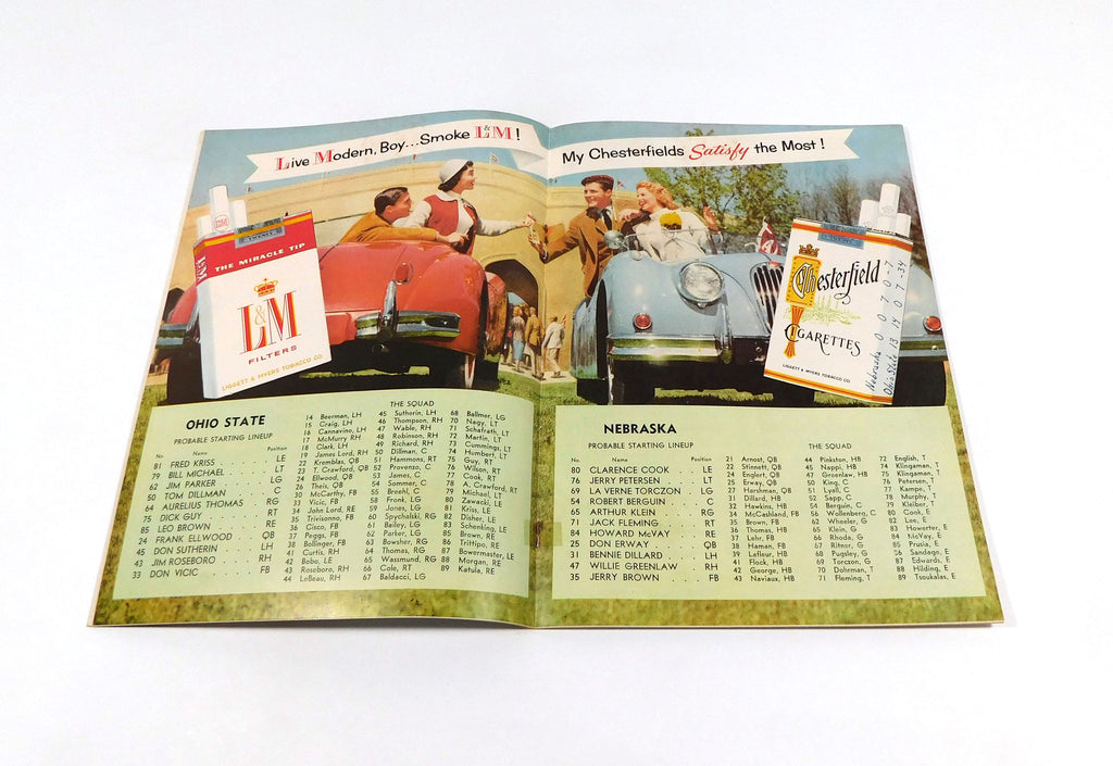 1956 Nebraska at Ohio State College Football Program 9-29-56 Pic2