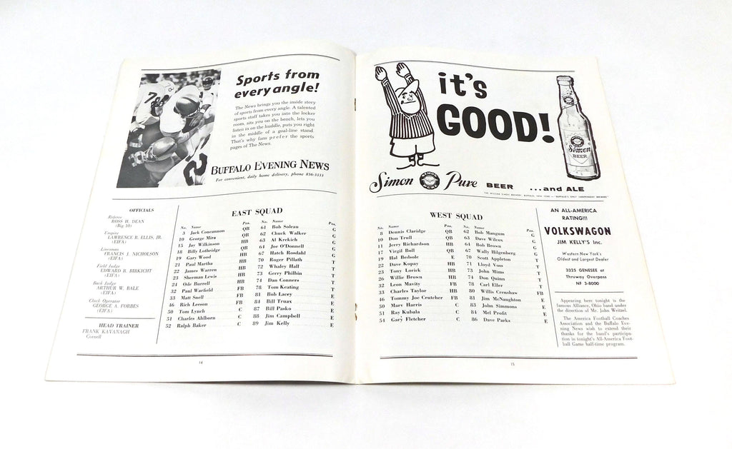 1964 East vs West All America Game College Football Program 6-27-64 Pic2