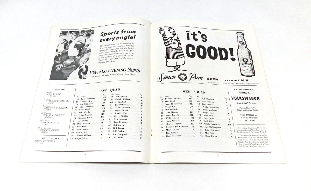 1964 East vs West All America Game College Football Program 6-27-64 Pic2