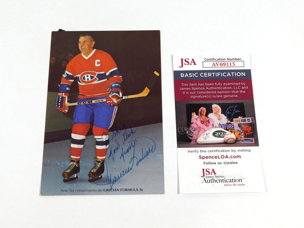 Maurice Richard Signed 4 x 6 Photo Card w/ Personalization JSA Auto AV69115