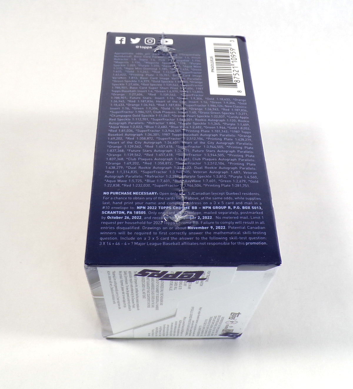 2022 Topps Chrome Baseball Blaster Box Sealed (7 Packs) Pic2