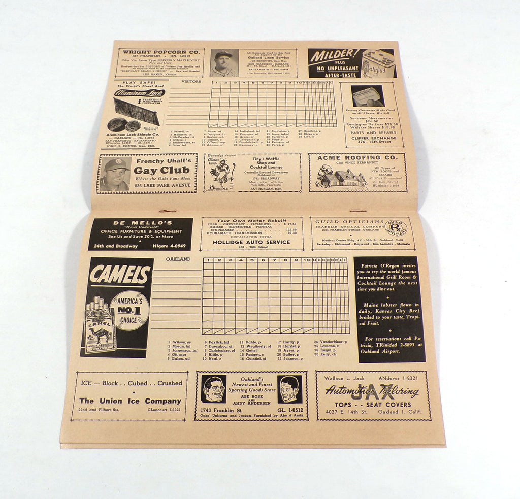 1951 Oakland Oaks vs Generic Opponent Minor League Baseball Score Book Program Pic2