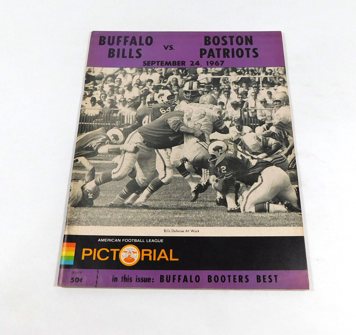 1967 Boston Patriots at Buffalo Bills AFL Football Program 9-24-67