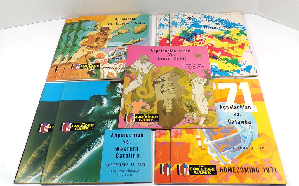 Lot of (10) Assorted 1971 Appalachian State College Football Programs Pic2