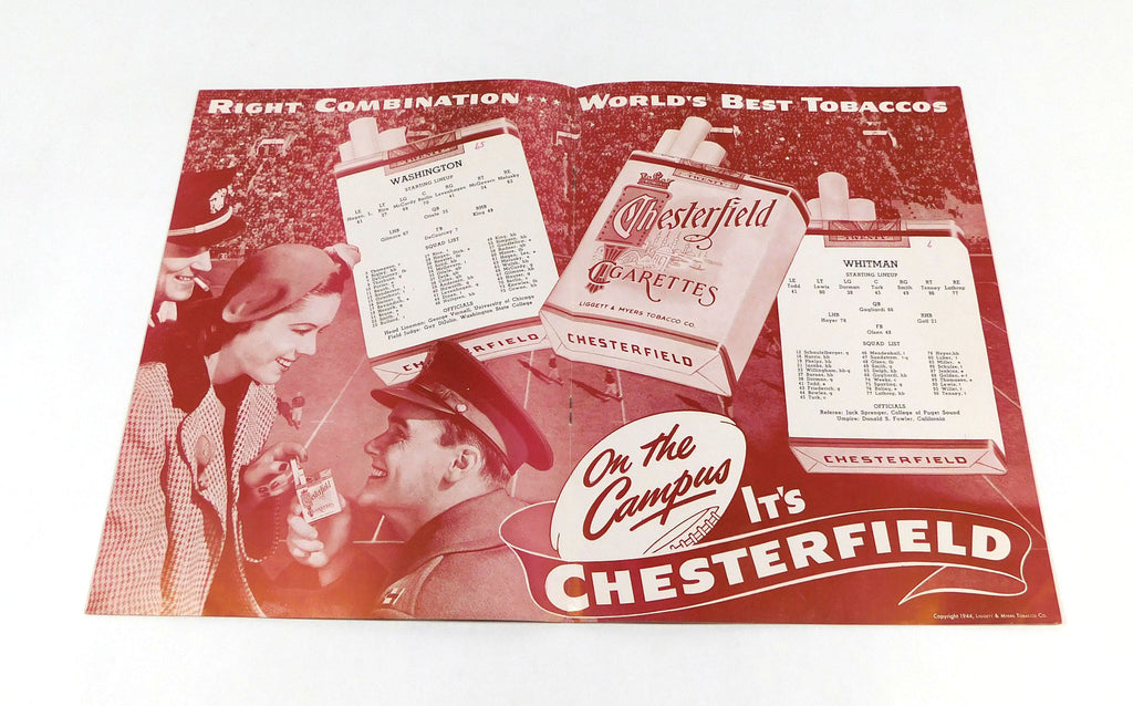 1944 Whitman at Washington College Football Program 9-30-44 Pic2