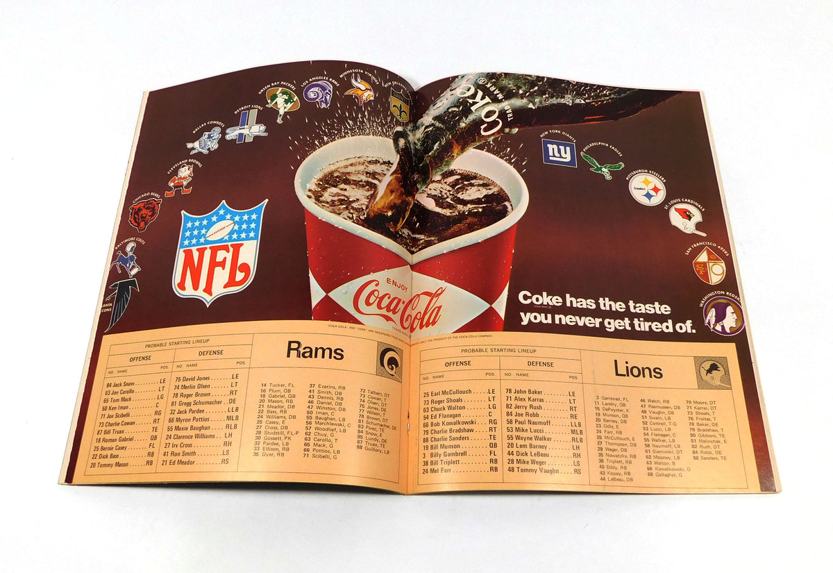 1968 Detroit Lions at Los Angeles Rams NFL Football Program 11-3-68 Pic2
