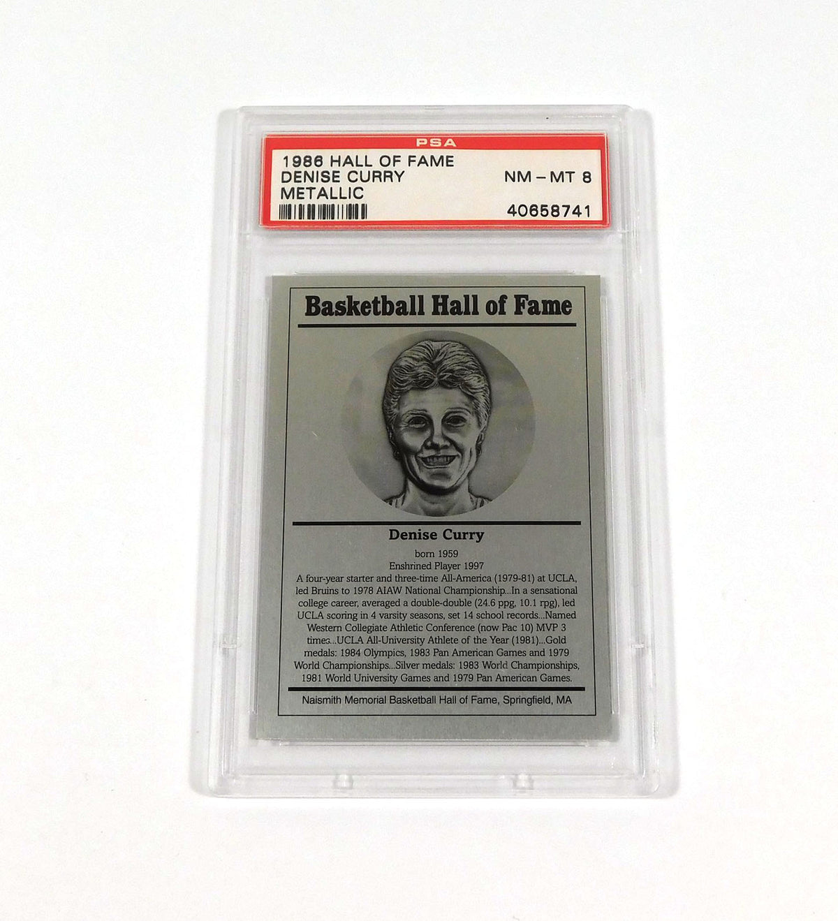 1986 Basketball Hall of Fame Denise Curry Metallic PSA 8