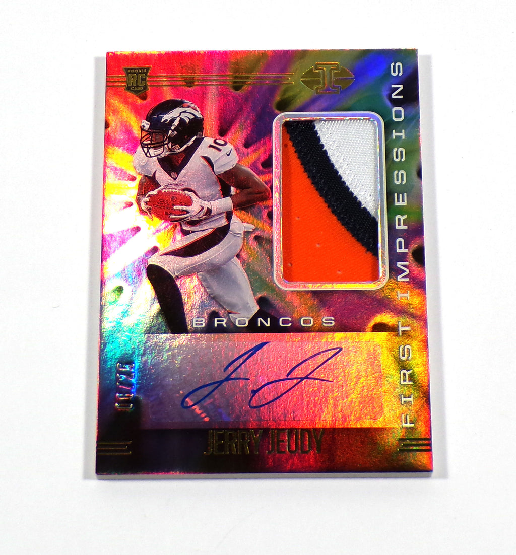 2020 Panini Illusions Jerry Jeudy Rookie Gold First Impressions /25 Patch Auto