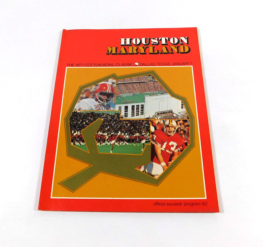 1977 Houston vs Maryland  Cotton Bowl College Football Program 1-1-77