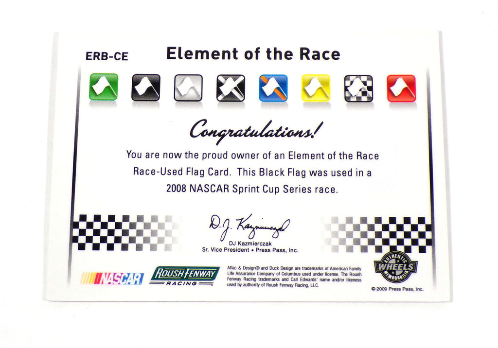 2009 Element Carl Edwards #ERBCE Element of the Race Black Flag NASCAR 25/99 Pic2