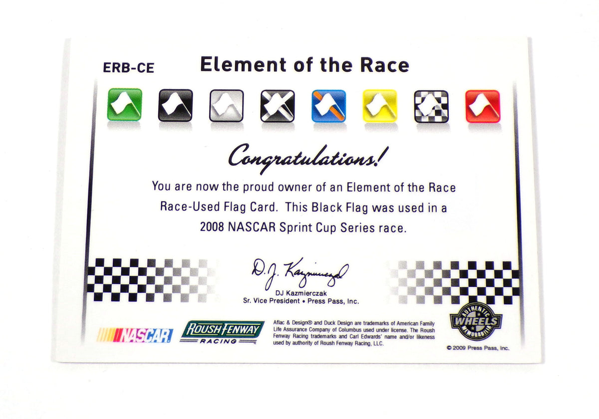 2009 Element Carl Edwards #ERBCE Element of the Race Black Flag NASCAR 25/99 Pic2