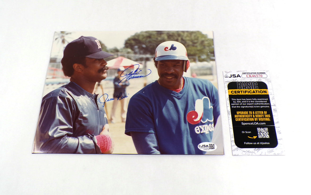 Jim Rice / Andre Dawson Signed 8 x 10 Color Photo Red Sox 2 JSA Autos