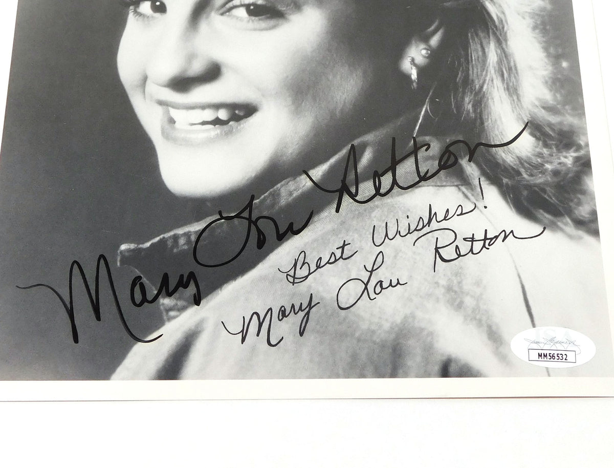 Mary Lou Retton Signed 8 x 10 B & W Photo Olympic Gymnast JSA Auto DA042033 Pic2