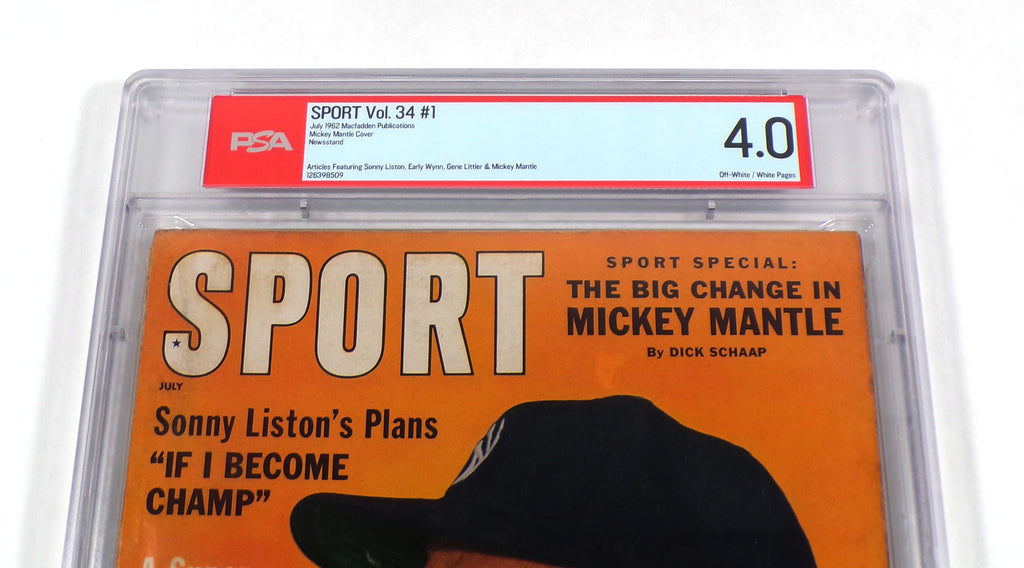 1962 Sport Magazine July #1 Volume 34 Mickey Mantle Cover PSA 4 Pic2