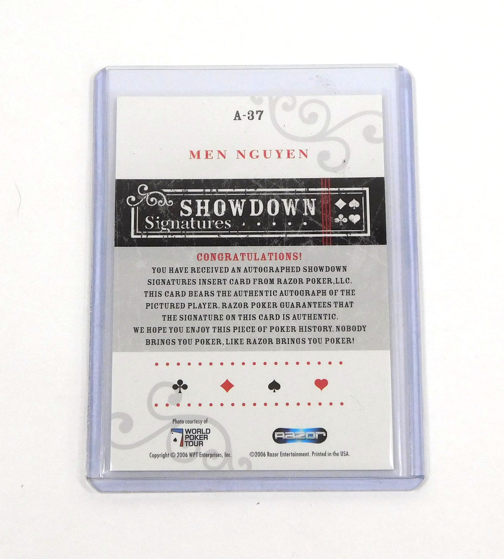 2006 Razor Poker Men Nguyen #A37 Showdown Signatures On Card Auto Set Break Pic2