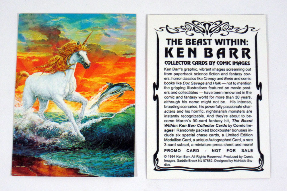 1994 Comic Images Ken Barr The Beast Within Promo Card Set (2) Nm/Mt Pic2
