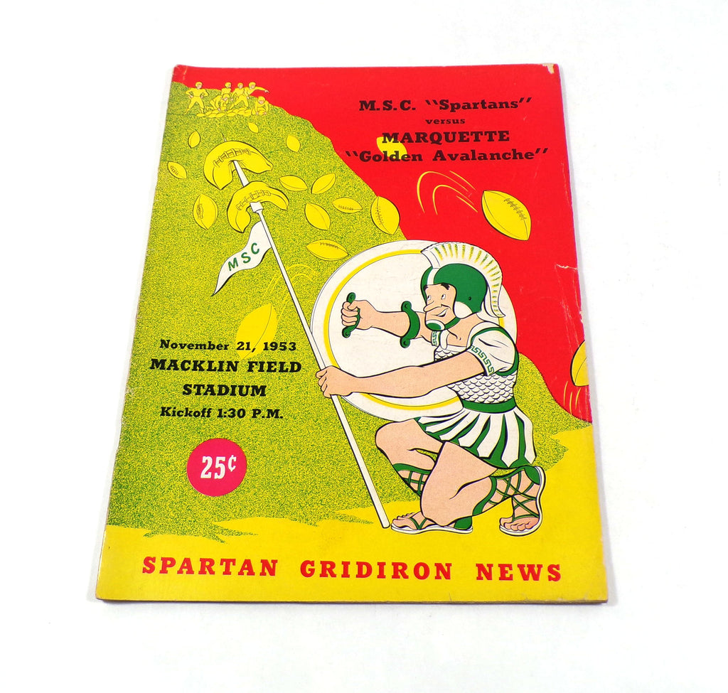 1953 Marquette at Michigan State College Football Program 11-21-53