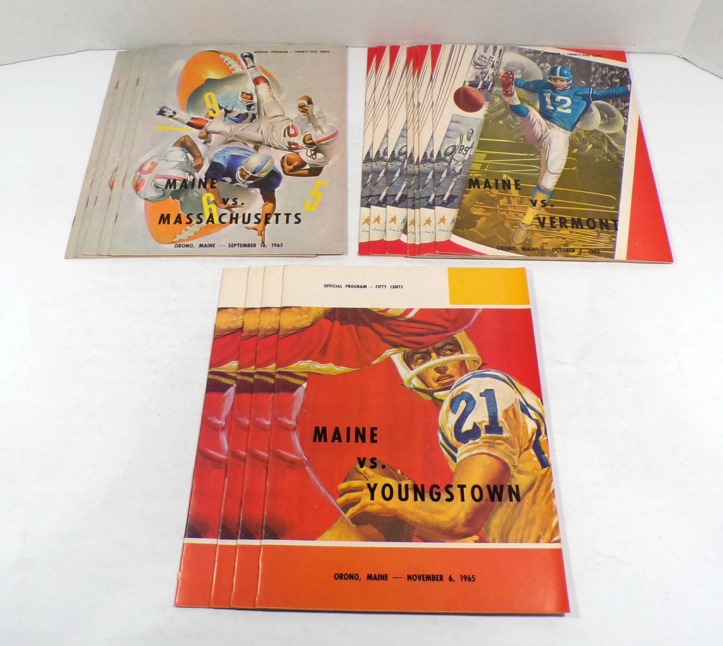 Lot of (16) Assorted 1965 Maine College Football Programs Pic2