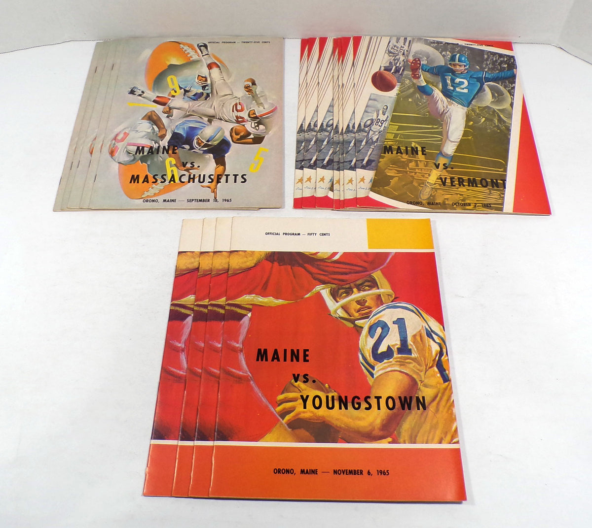 Lot of (16) Assorted 1965 Maine College Football Programs Pic2