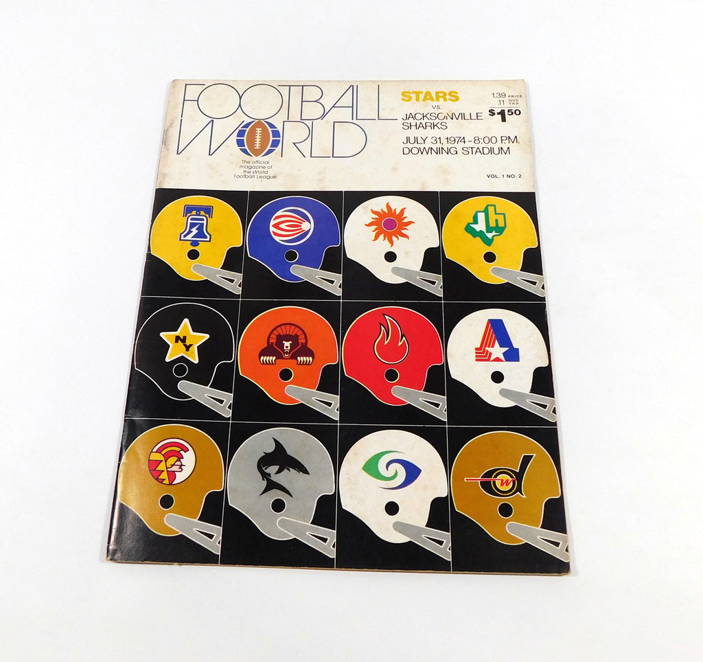 1974 Jacksonville Sharks vs New York Stars WFL Football Program 7-31-74