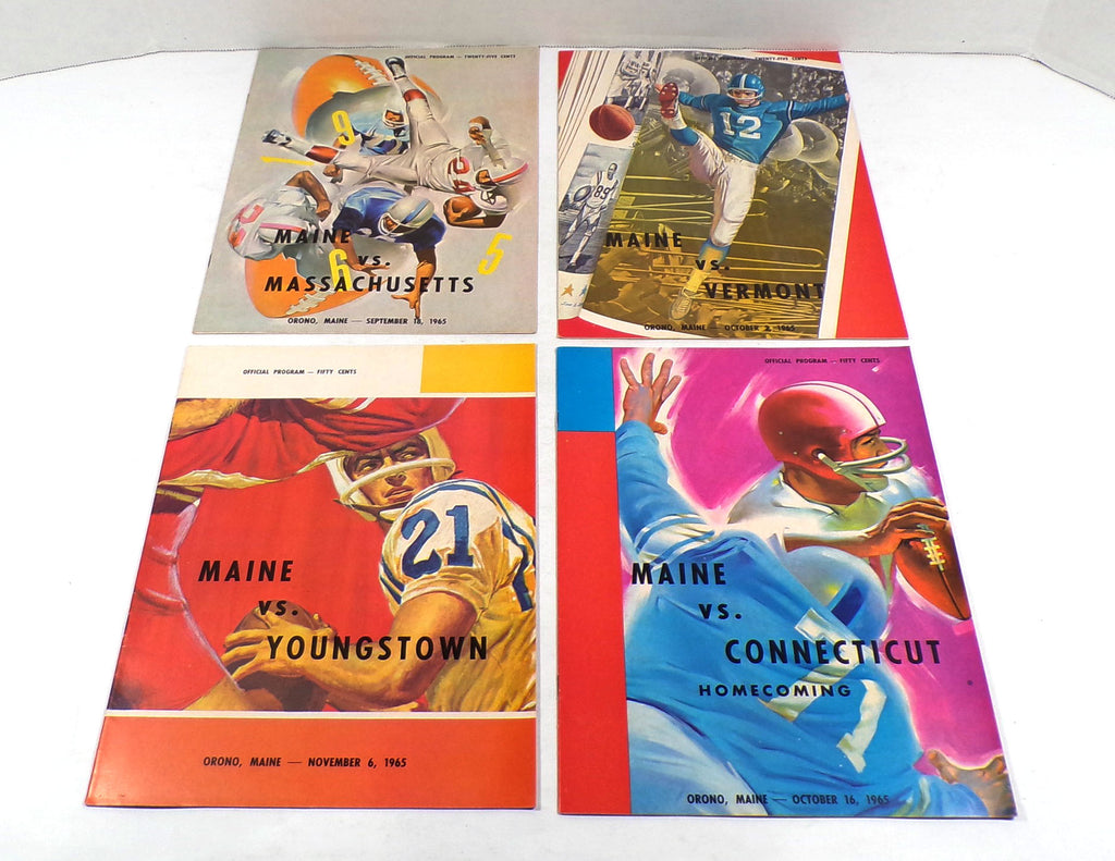 Lot of (4) Different 1965 Maine College Football Programs Pic2