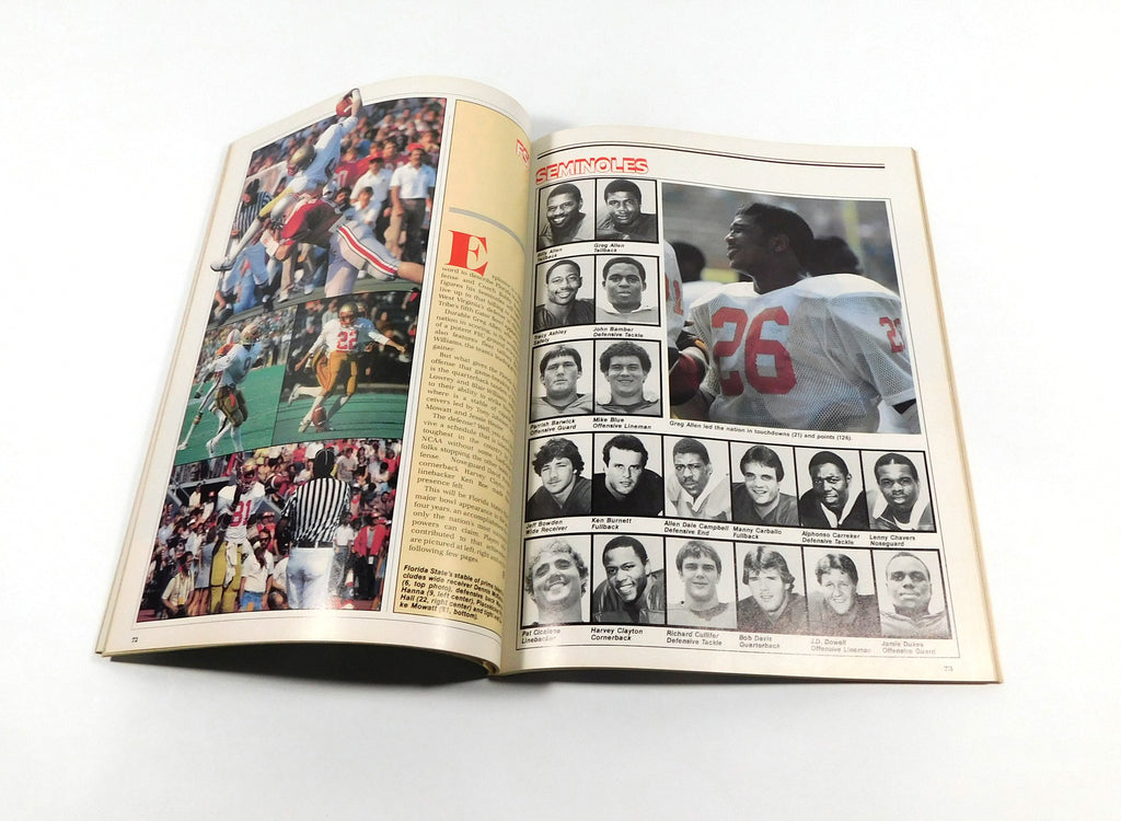 1982 Florida State vs West Virginia Gator Bowl Football Program 12-30-82 Pic2