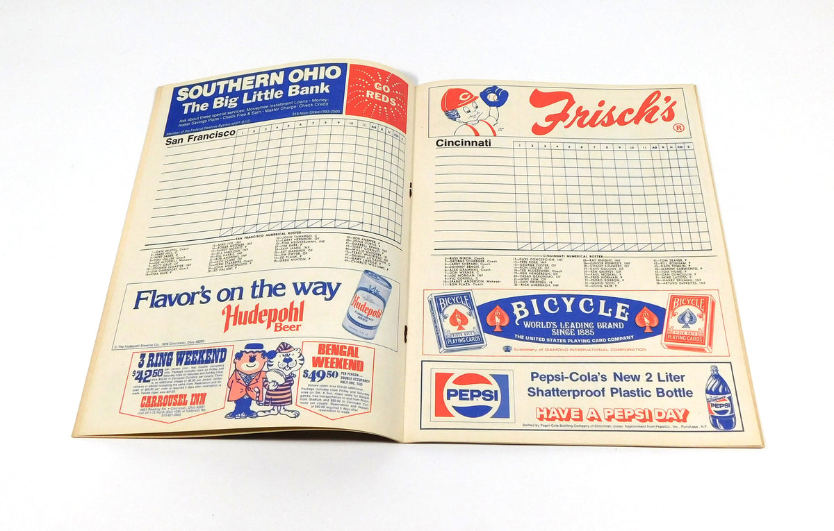 1978 SF Giants at Cincinnati Reds Baseball Program Johnny Bench 300 HR 9-10-78 Pic2