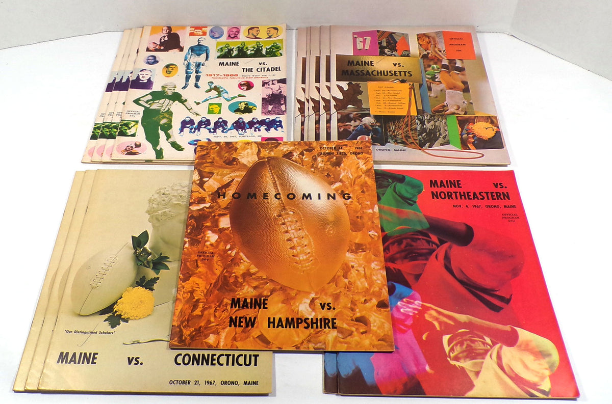 Lot of (15) Assorted 1967 Maine College Football Programs Pic2