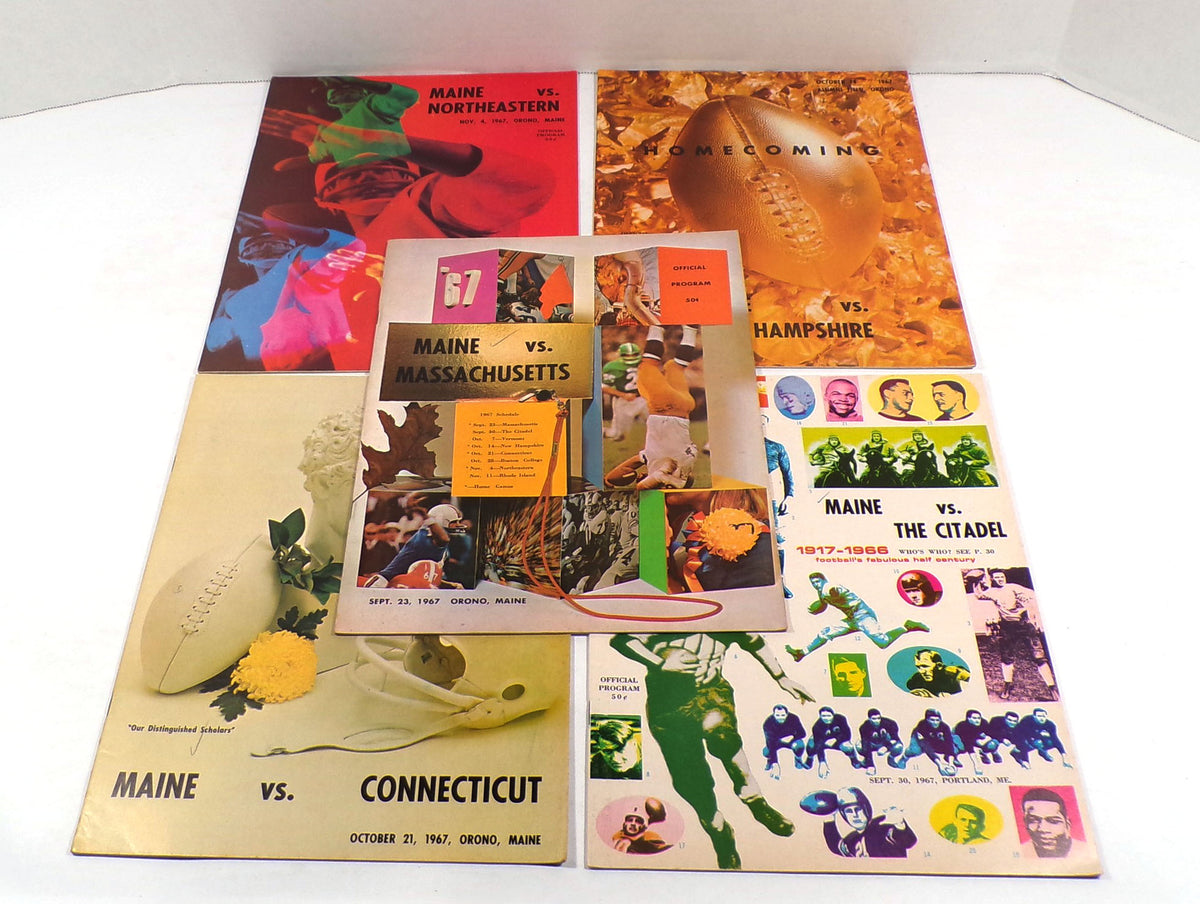 Lot of (5) Different 1967 Maine College Football Programs Pic2