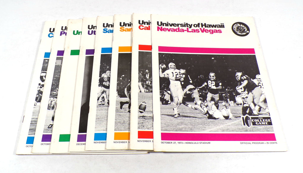 Lot of (9) Different 1973 University of Hawaii College Football Programs