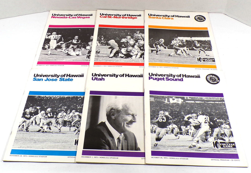 Lot of (9) Different 1973 University of Hawaii College Football Programs Pic2