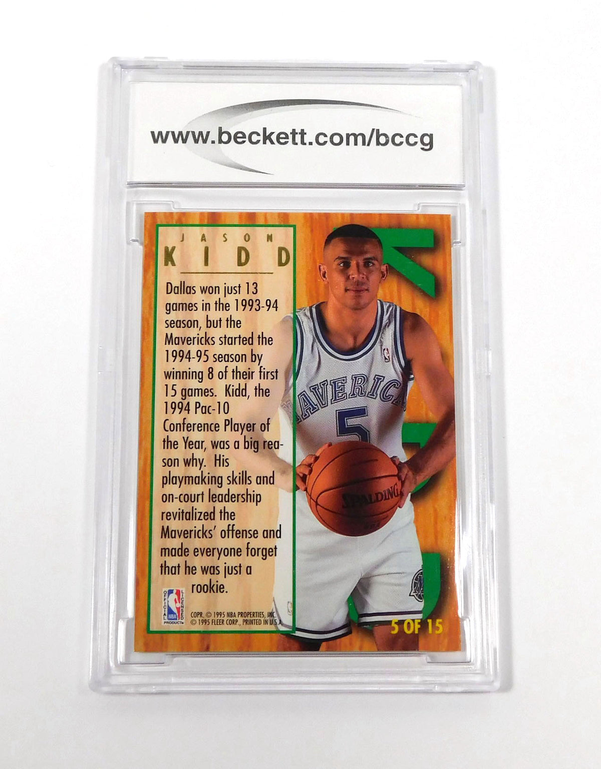 1994-95 Ultra Jason Kidd All Rookie #5 Mavericks BCCG 10 Pic2