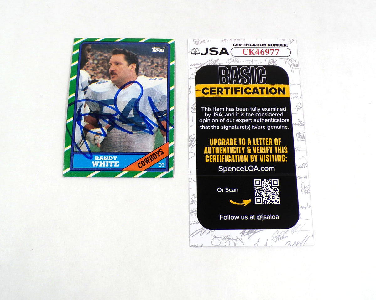 Randy White Signed 1986 Topps Football Card #133 Cowboys JSA Auto