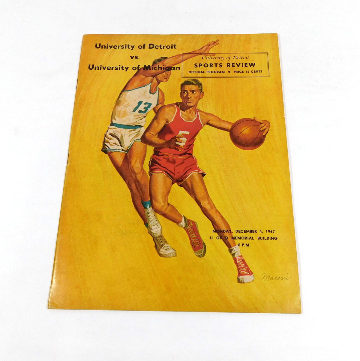 1967-68 Michigan at Detroit College Basketball Program 12-4-67