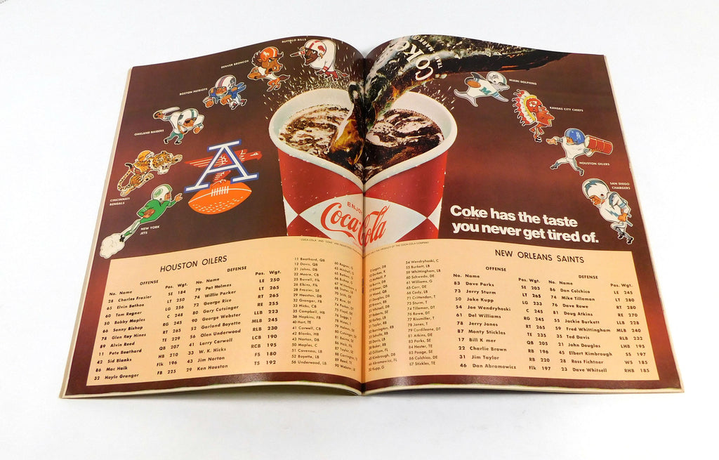 1968 New Orleans Saints at Houston Oilers AFL Football Program 8-18-68 Pic2
