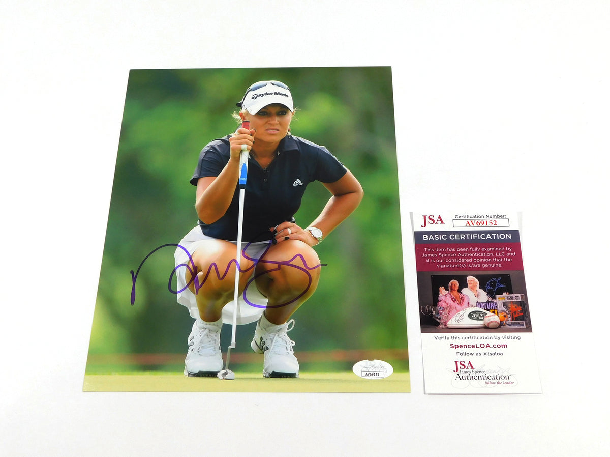 Natalie Gulbis Signed 8 x 10 Color Photo Golfer Pose #2 JSA Auto AV69152