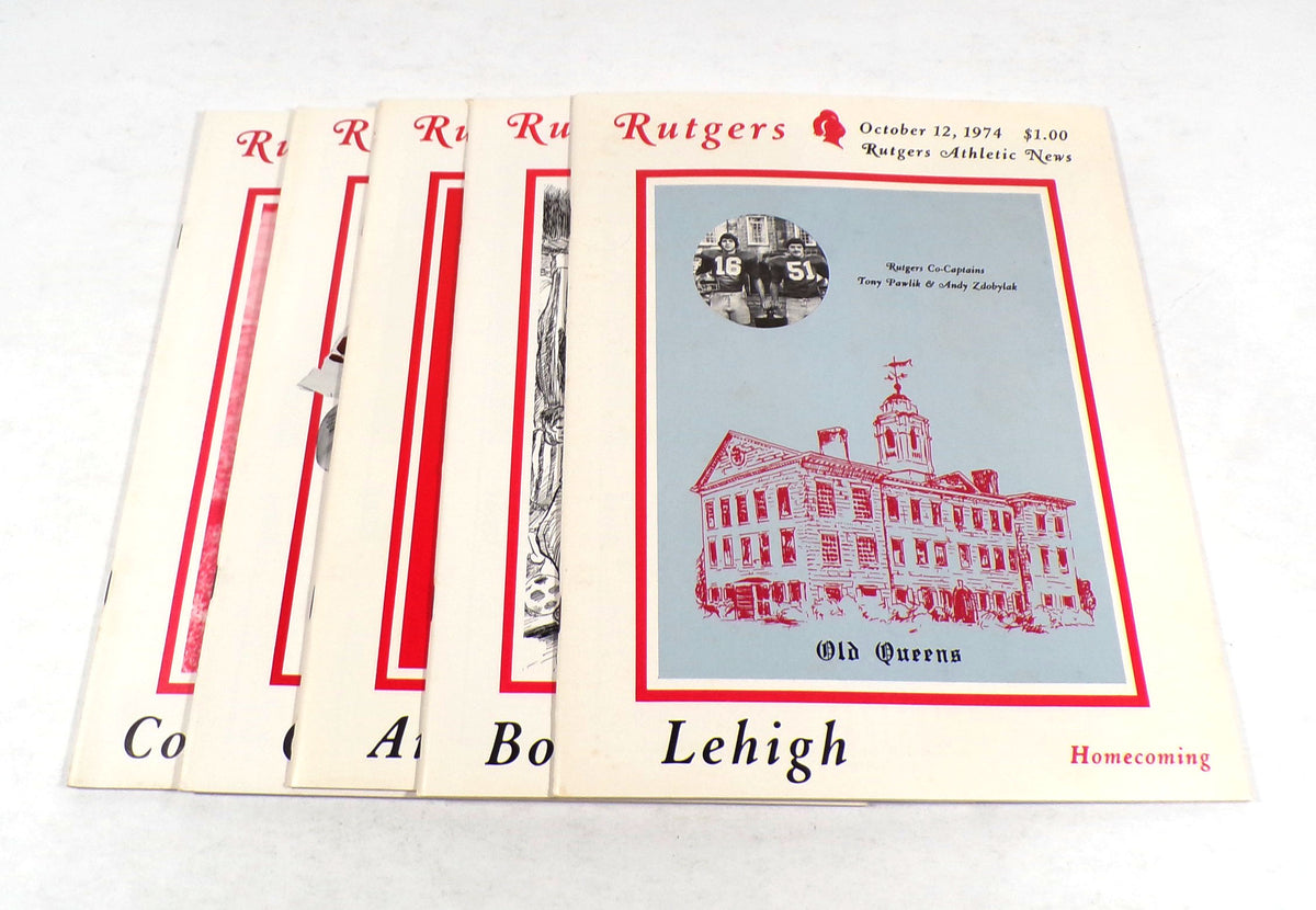 Lot of (5) Different 1974 Rutgers College Football Programs