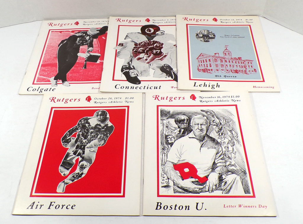 Lot of (5) Different 1974 Rutgers College Football Programs Pic2