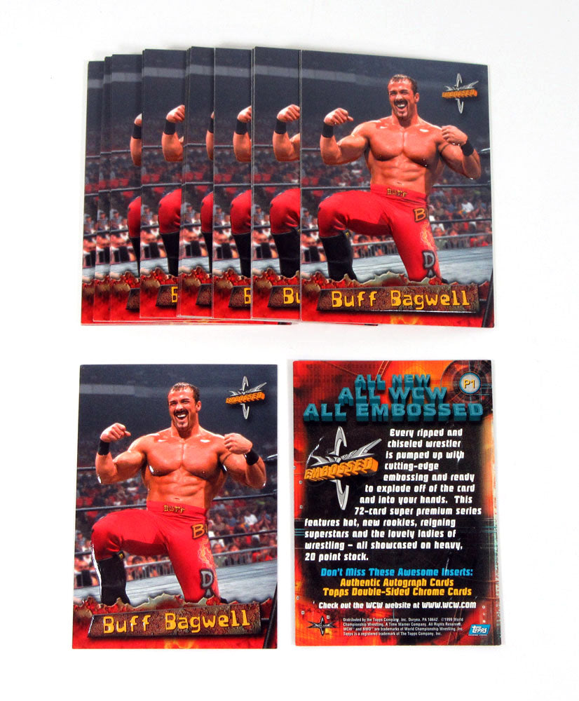 Lot of (25) 1999 Topps WCW Embossed Buff Bagwell Promo Card (P1) Nm/Mt