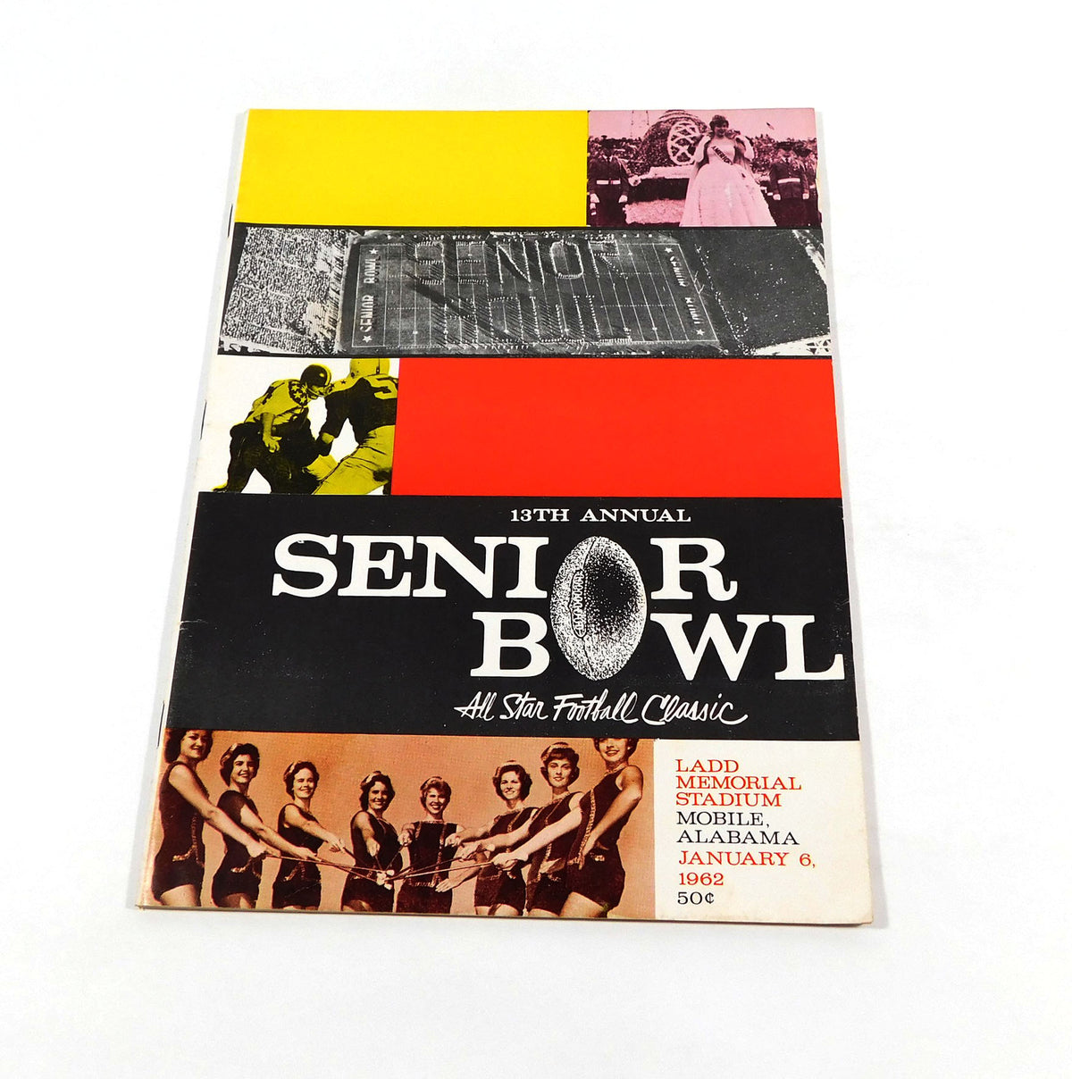 1962 Senior Bowl College Football Program 1-6-62 Mobile Alabama