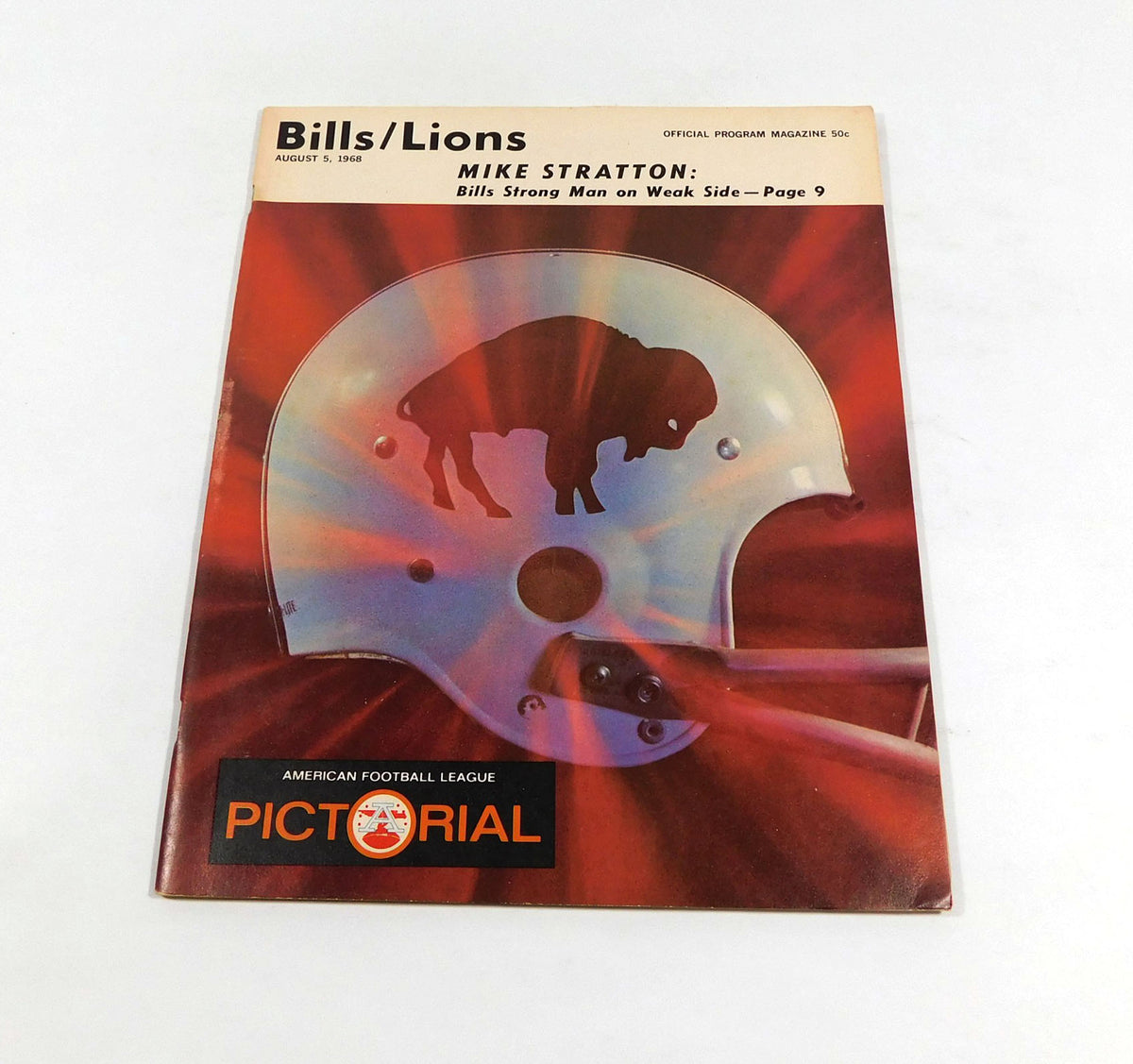 1968 Detroit Lions at Buffalo Bills AFL Football Program 8-5-68