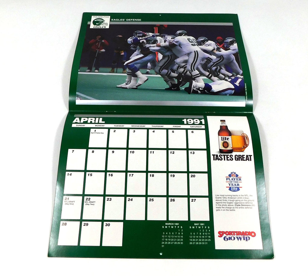 1990-91 Philadelphia Eagles NFL Football Team Calendar Pic2