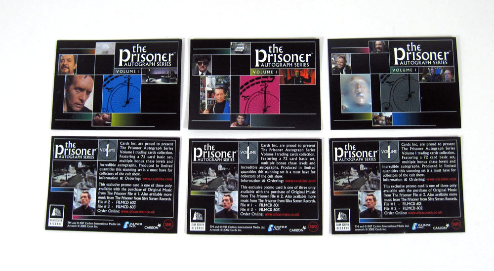 2002 Cards Inc. The Prisoner Autograph Series Volume 1 Promo Card Set (3) Nm/Mt