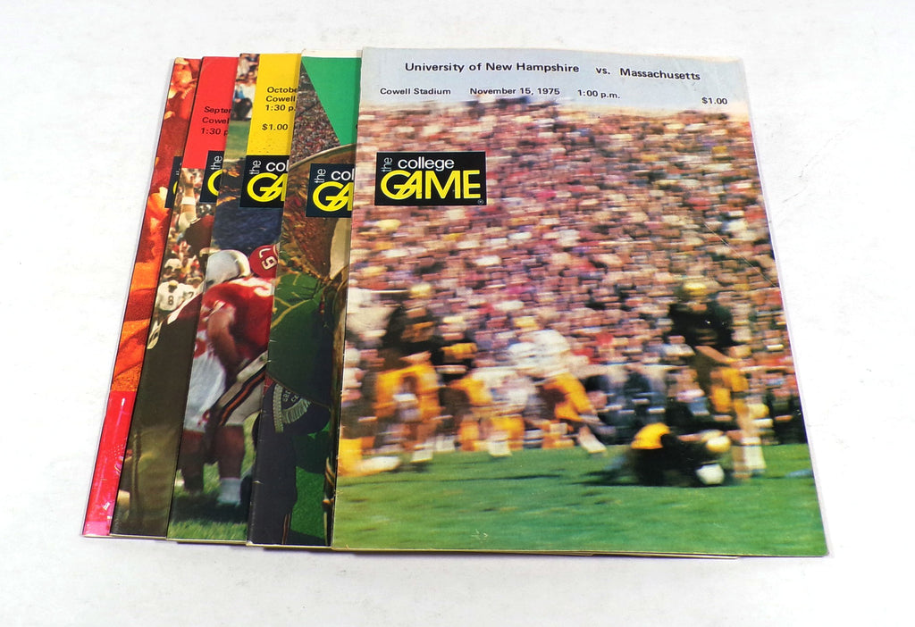 Lot of (5) Different 1975 University of New Hampshire College Football Programs