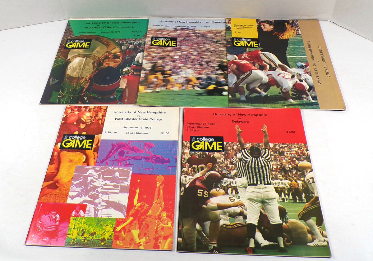Lot of (5) Different 1975 University of New Hampshire College Football Programs Pic2