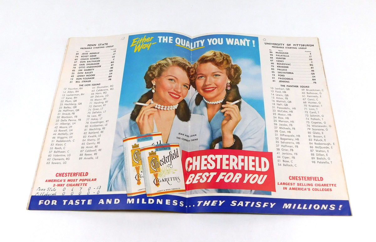 1954 Penn State at Pittsburgh College Football Program 11-20-54 Pic2
