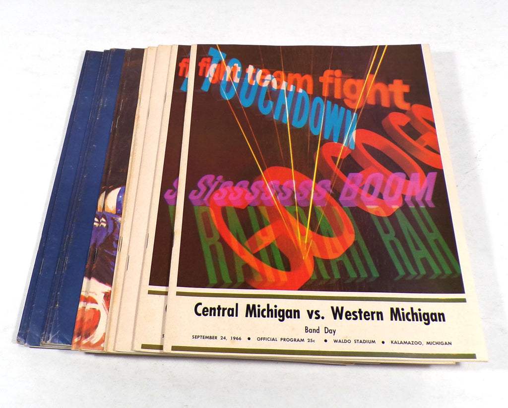 Lot of (13) Assorted 1966 Western Michigan College Football Programs
